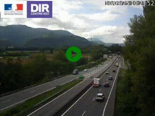 Caméra trafic à Meylan sur la Rocade-Sud de Grenoble en direction d'Aix-en-Provence