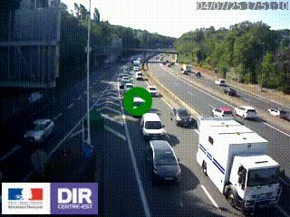 Caméra autoroute sur A6 - Valvert, près de Lyon, en direction de Paris, à hauteur de la sortie 36 Porte du Valvert