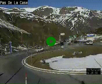 Webcam sur la N22 au niveau du poste frontière entre la France et Andorre à proximité de Pas de la Case à plus de 2000 mètres d'altitude