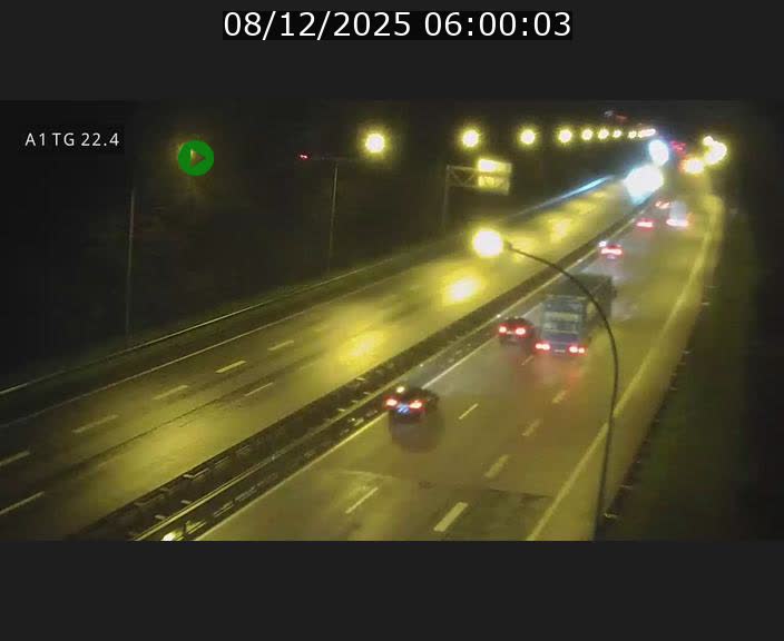 Traffic live webcam Luxembourg Flaxweiler - A1 direction Luxembourg - BK 22.4