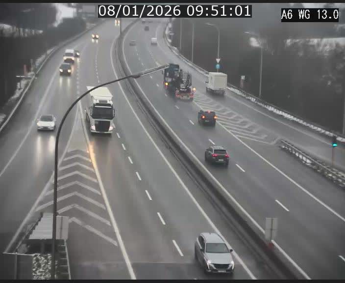Traffic live webcam Luxembourg Mamer - A6 - BK 13 - direction Luxembourg/France/Allemagne