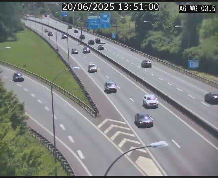Traffic live webcam Luxembourg - Croix de Cessange - A6 - BK 3.5 - direction France/Allemagne