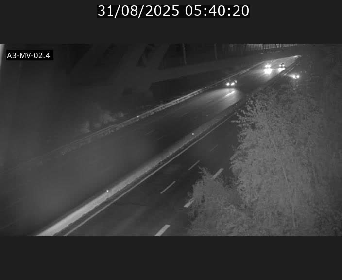 Webcam autoroute de la France (A3) au Luxembourg à Fentange, à proximité de la Croix de Gasperich. Vue orientée vers la Cloche d'Or