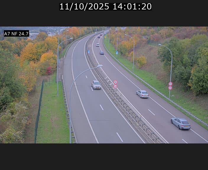 Caméra trafic Luxembourg - A7, Schieren direction Mersch