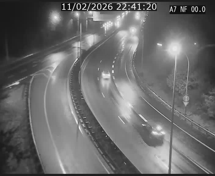 Caméra autoroute Luxembourg A7 - Echangeur A1/A7 Grünewald direction Tunnel Stafelter