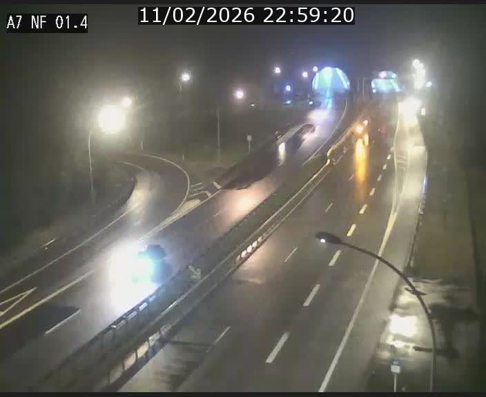 Caméra autoroute Luxembourg A7 - Echangeur Waldhaff - direction Tunnel Stafelter