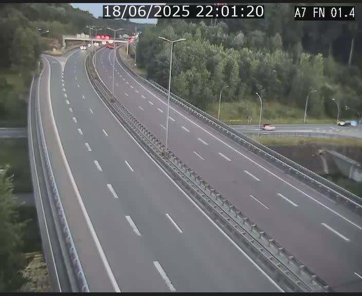 Caméra autoroute Luxembourg A7 - Tunnel Stafelter - direction Echangeur Grünewald