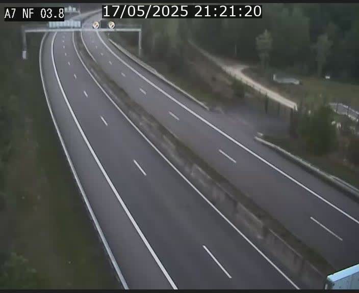 Webcam autoroute A7 au Luxembourg à la sortie du Tunnel Stafelter vers le Nord