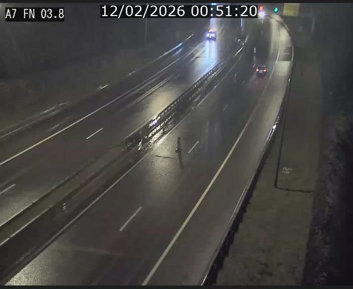 Caméra autoroute Luxembourg A7 - Passage à gibier Rëngelbour - direction Tunnel Stafelter