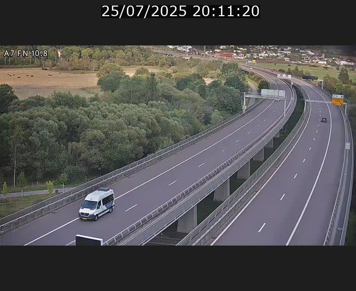 Caméra trafic Luxembourg - A7, Tunnel Gousselerbierg, sortie sud, direction rond-point Lorentzweiler (BK 10.8)