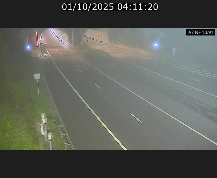 Caméra trafic Luxembourg - A7, Tunnel Gousselerbierg, entrée sud, direction Mersch