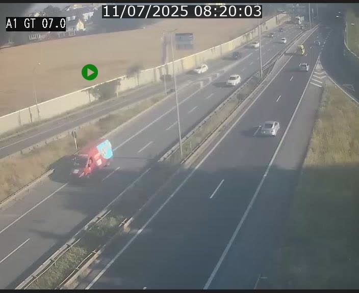 Traffic live webcam Luxembourg Cents - A1 direction Kirchberg - BK 7