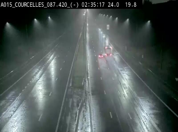 Webcam autoroute Belgique - Viesville - E42 direction Mons - BK 84.35