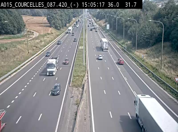 Webcam autoroute Belgique - Viesville - E42 direction Mons - BK 84.35