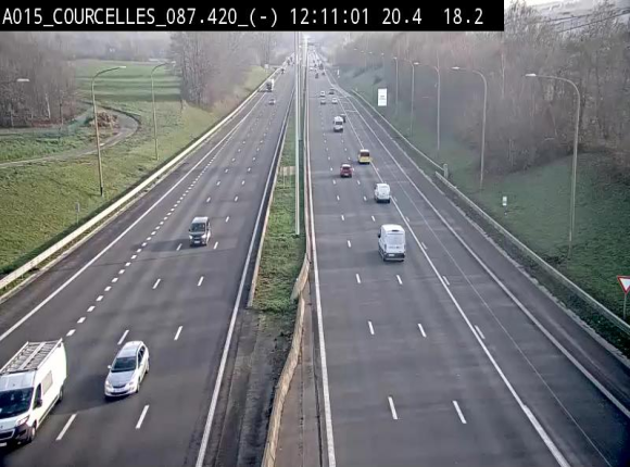 Webcam autoroute Belgique - Viesville - E42 direction Mons - BK 84.35