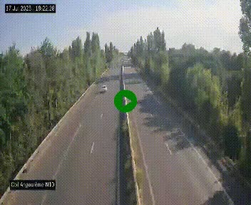Webcam routière à la fin de la N10, en périphérique ouest d'Angouleme, proche de la jonction avec l'A10
