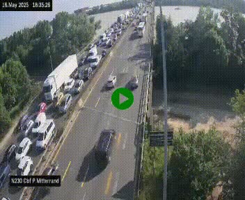 Webcam sur le périphérique de Bordeaux à l'est de la ville. Caméra située sur le Pont Mitterand sur la N230