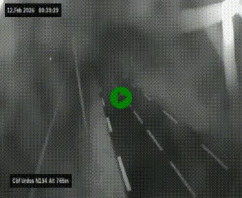 Webcam dans les Pyrénées Atlantique au niveau du col d'Urdos et du fort du Pourtalet sur la N134, en direction du Col et du tunnel du Somport, à 765 mètres d'altitude