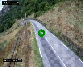 Webcam dans les Pyrénées Atlantique au niveau du col d'Urdos et du fort du Pourtalet sur la N134, en direction du Col et du tunnel du Somport, à 765 mètres d'altitude