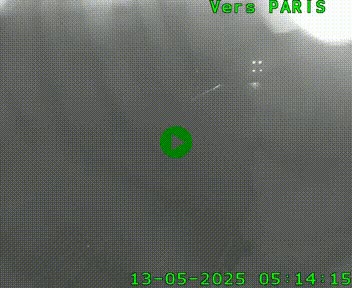Caméra routière sur l'autoroute A20 au nord de Limoges, à la jonction avec la N520. Vue orientée vers Paris