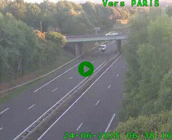 Caméra routière sur l'autoroute A20 au nord de Limoges, à la jonction avec la N520. Vue orientée vers Paris
