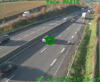 Caméra routière sur l'autoroute A20 à Saint-Hilaire-Bonneval, au sud de Limoges. Vue orientée vers Paris