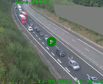 Caméra routière sur l'autoroute A20 à Saint-Pardoux-l'Ortigier, à la jonction avec l'A89. Vue orientée vers Paris