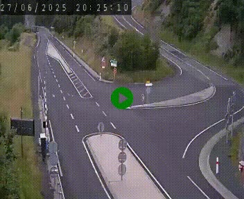 Webcam routière sur la N122 au niveau du Tunnel du Lioran. Vue de l'entrée côté Aurillac.