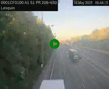 Webcam autoroute A1 à hauteur de Lesquin. Vue orientée vers Lille