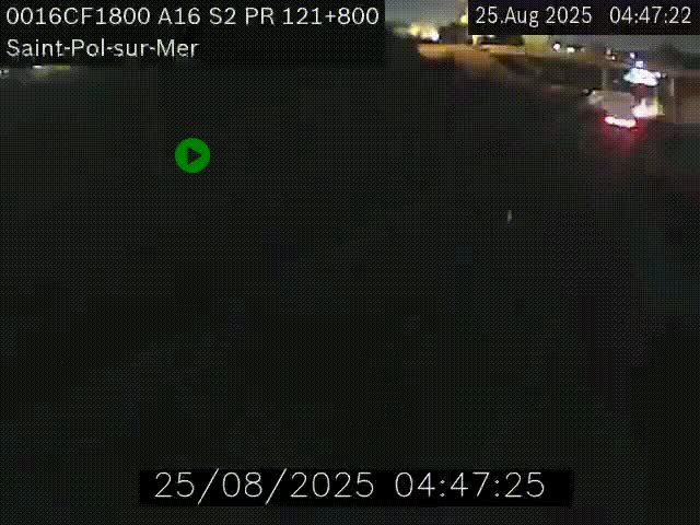Webcam autoroute A16 à proximité de Dunkerque, à hauteur de la sortie Saint-Pol-sur-Mer. Vue orientée vers Calais