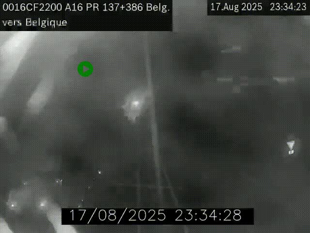 Webcam à la frontière franco-belge au niveau de Bray-Dunes/De-Panne sur l'autoroute A16. Vue orientée vers la Belgique