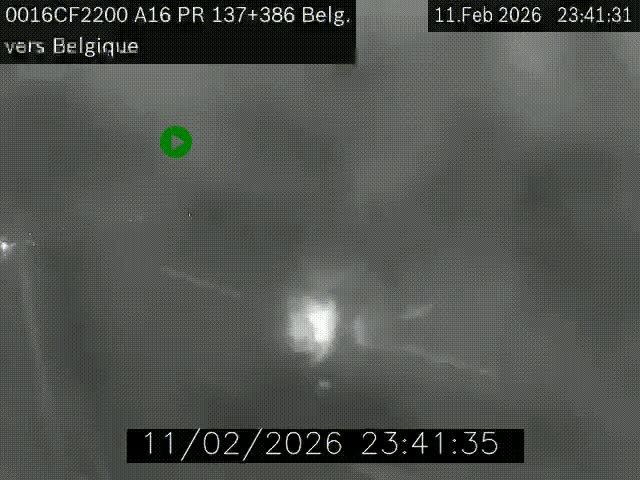 Webcam à la frontière franco-belge au niveau de Bray-Dunes/De-Panne sur l'autoroute A16. Vue orientée vers la Belgique