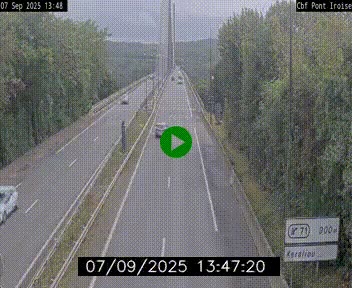 Webcam sur la N165 après le Pont de l'Iroise, à l'entrée de Brest