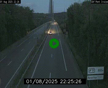 Webcam sur la N165 après le Pont de l'Iroise, à l'entrée de Brest