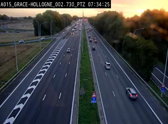 Caméra trafic Belgique - Grâce-Hollogne - E42, jonction avec A604, direction Loncin/Aéroport de Liège -  BK 3.2