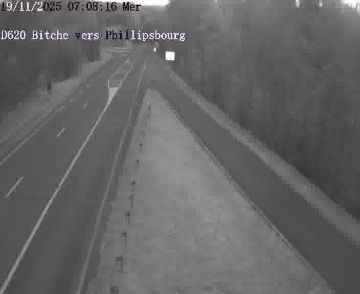 Webcam sur la D620, sur le contournement de Bitche. Vue orientée vers Philippsbourg