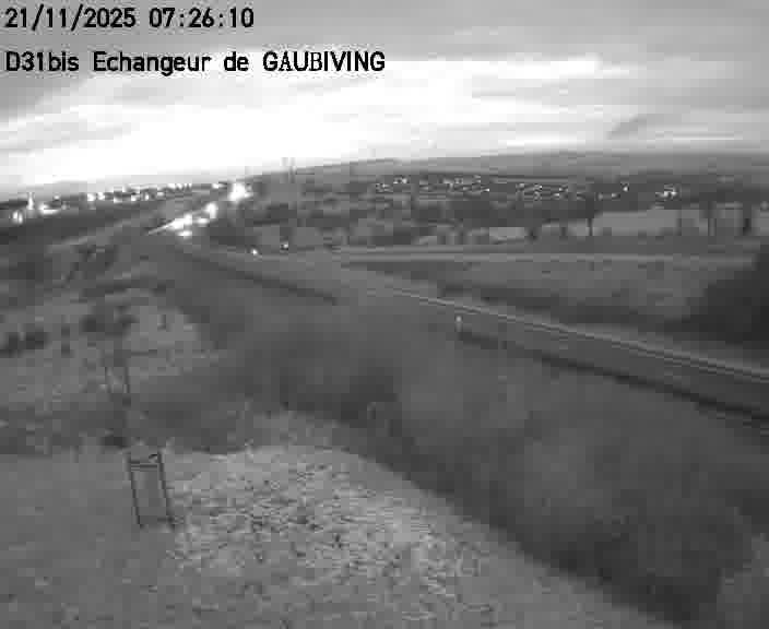 Dispositif d’observation sur D31bis (France) à Gaubiving, en direction de Sarreguemines, offrant une visualisation fiable des conditions de circulation.