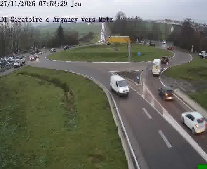 Webcam installée le long de D1 (France) à Argancy, pointée vers Metz, utile pour suivre précisément les conditions de trafic.