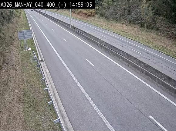 Webcam autoroute A26/E25 à hauteur de Manhay, après la jonction avec la N651 en direction de Liège - BK 40.4