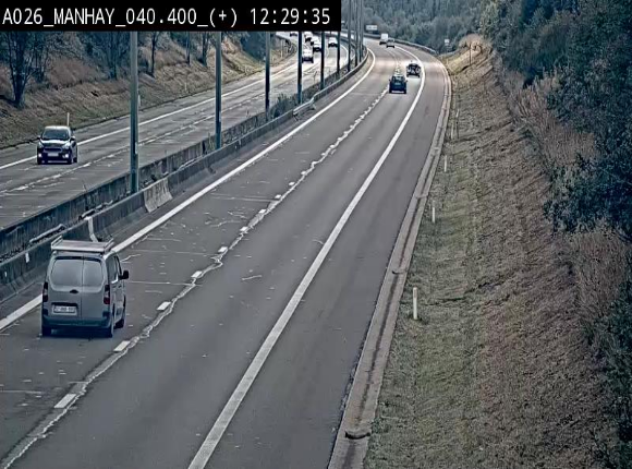 Webcam autoroute A26/E25 à hauteur de Manhay, avant la jonction avec la N651 en direction de Luxembourg - BK 40.4