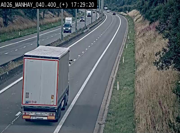 Webcam autoroute A26/E25 à hauteur de Manhay, avant la jonction avec la N651 en direction de Luxembourg - BK 40.4