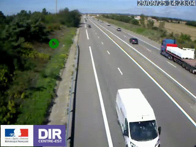 Webcam sur le contournement de Valence, sur la Nationale 7, à la jonction avec la N532, caméra orientée vers Grenoble