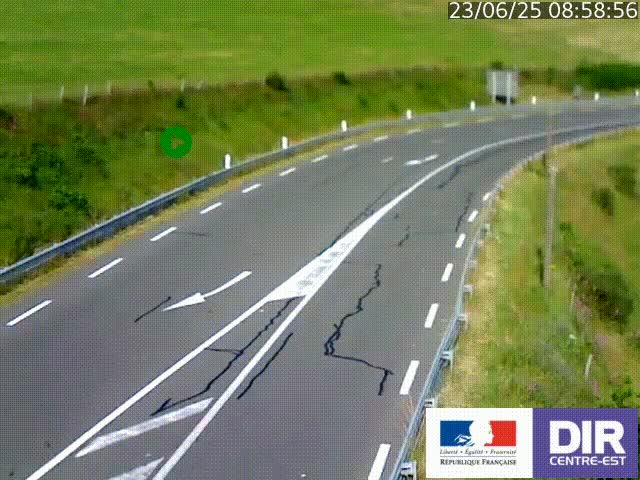 Webcam sur le col Pin Bouchain, vue orientée vers Roanne, en provenance de Lyon sur la nationale 7 (N7)