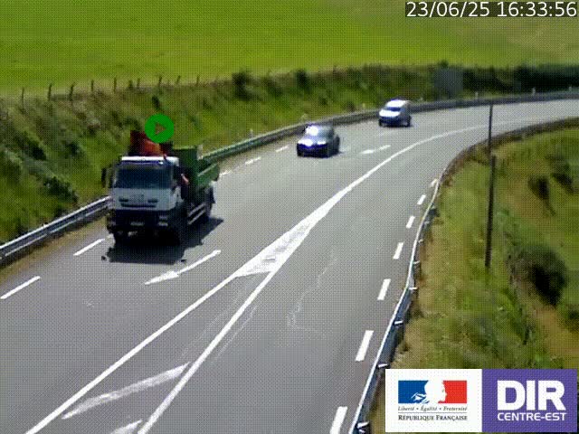Webcam sur le col Pin Bouchain, vue orientée vers Roanne, en provenance de Lyon sur la nationale 7 (N7)