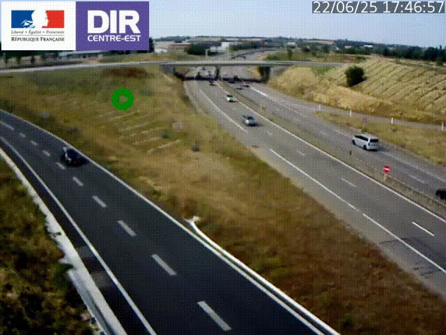 Webcam sur le contournement de Valence, sur la Nationale 7, caméra orientée vers Lyon