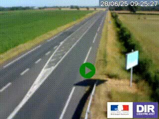 Webcam routière sur la RN7 à hauteur de Toulon-sur-Allier, entre Moulins et Vichy