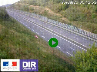 Webcam au niveau du col de Bois Clair à hauteur de Cluny sur la N79. Vue orientée vers Mâcon