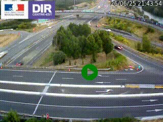 Webcam traffic à Grenoble-sud sur l'autoroute A480. Vue orientée vers l'entrée et la sortie de Grenoble