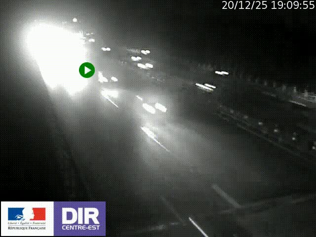 Caméra trafic à la jonction entre l'A46 (Rocade-est de Lyon) et l'A42 à hauteur de Vault-en-Velin en direction de Marseille