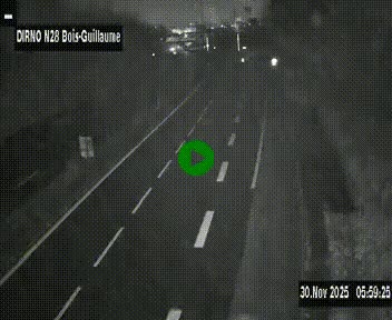 Webcam routière à hauteur de Bois-Guillaume en périphérie de Rouen. Vue orientée vers Rouen